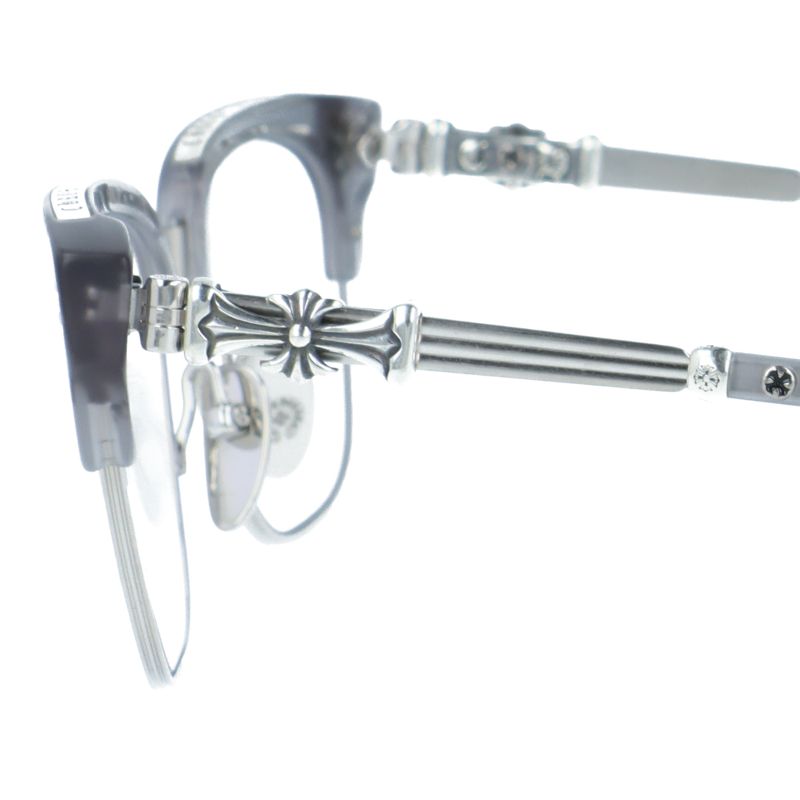 クロムハーツ メガネフレーム 伊達メガネ CHROME HEARTS BONENNOISSEUR II MGR/BS 53サイズ CHクロス ブロー型 ウェリントン型 ユニセックス メンズ レディース
