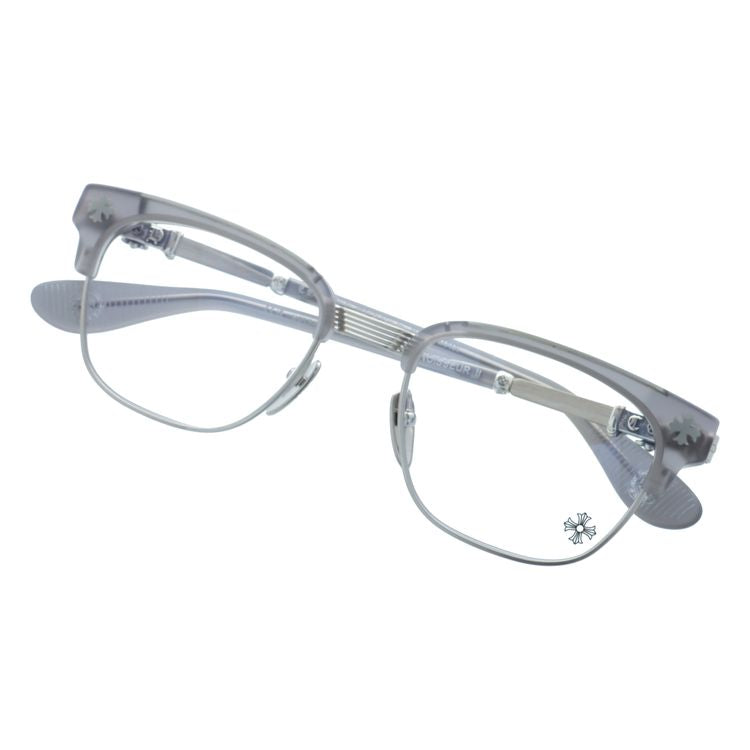 クロムハーツ メガネフレーム 伊達メガネ CHROME HEARTS BONENNOISSEUR II MGR/BS 53サイズ CHクロス ブロー型 ウェリントン型 ユニセックス メンズ レディース