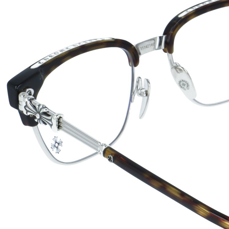 クロムハーツ メガネフレーム 伊達メガネ CHROME HEARTS BONENNOISSEUR II DT/SS 53サイズ CHクロス ブロー型 ウェリントン型 ユニセックス メンズ レディース