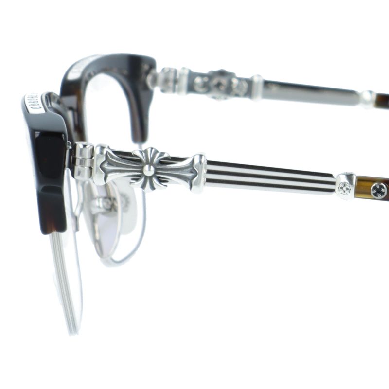 クロムハーツ メガネフレーム 伊達メガネ CHROME HEARTS BONENNOISSEUR II DT/SS 53サイズ CHクロス ブロー型 ウェリントン型 ユニセックス メンズ レディース