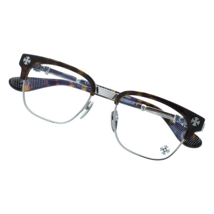クロムハーツ メガネフレーム 伊達メガネ CHROME HEARTS BONENNOISSEUR II DT/SS 53サイズ CHクロス ブロー型 ウェリントン型 ユニセックス メンズ レディース