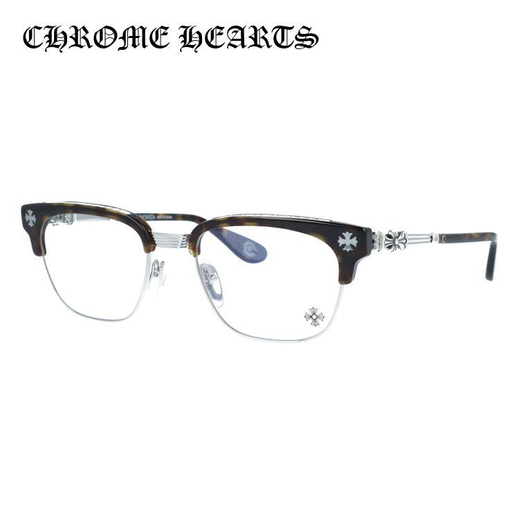 クロムハーツ メガネフレーム 伊達メガネ CHROME HEARTS BONENNOISSEUR II DT/SS 53サイズ CHクロス ブロー型 ウェリントン型 ユニセックス メンズ レディース