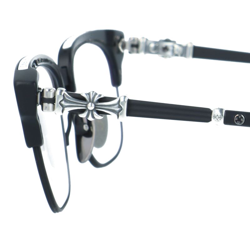 クロムハーツ メガネフレーム 伊達メガネ CHROME HEARTS BONENNOISSEUR II MBK 53サイズ CHクロス ブロー型 ウェリントン型 ユニセックス メンズ レディース