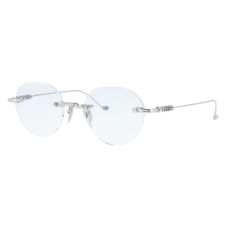 クロムハーツ メガネフレーム 伊達メガネ CHROME HEARTS SOFFFFFFFFERS I SS 49サイズ フローラル ボストン型 リムレス ツーポイント ユニセックス メンズ レディース