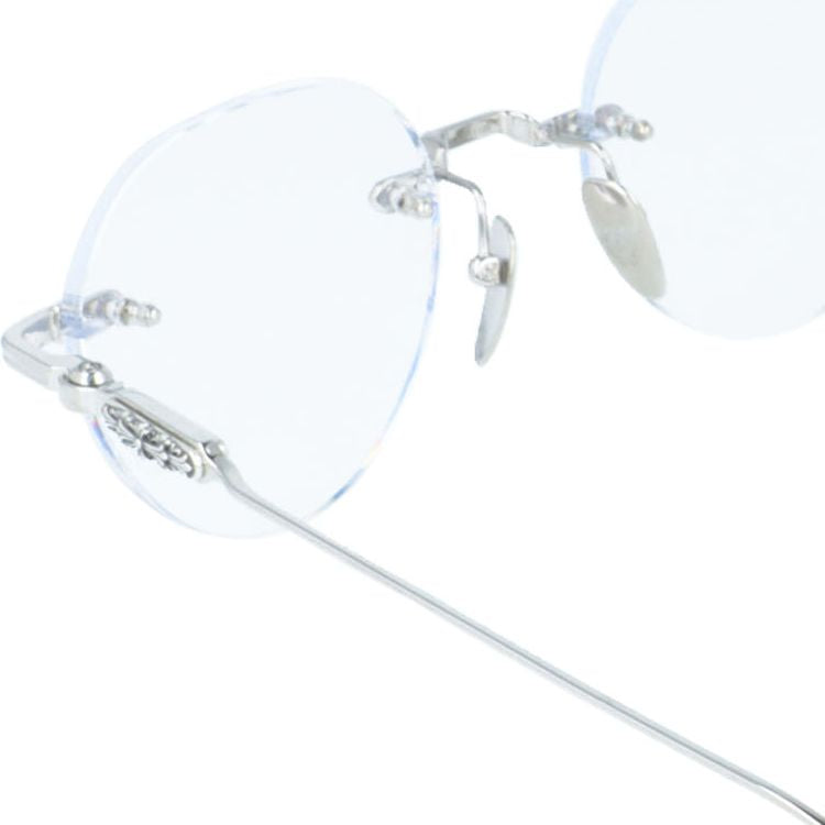 クロムハーツ メガネフレーム 伊達メガネ CHROME HEARTS SOFFFFFFFFERS I SS 49サイズ フローラル ボストン型 リムレス ツーポイント ユニセックス メンズ レディース