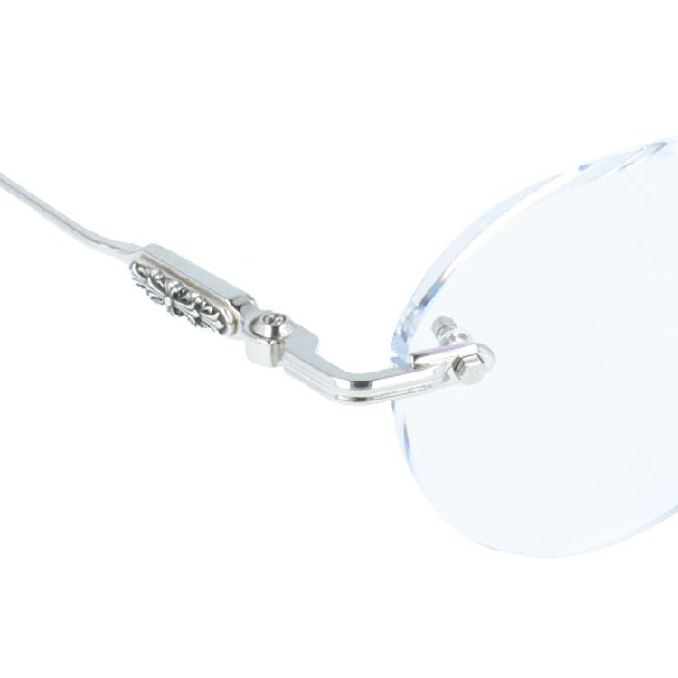 クロムハーツ メガネフレーム 伊達メガネ CHROME HEARTS SOFFFFFFFFERS I SS 49サイズ フローラル ボストン型 リムレス ツーポイント ユニセックス メンズ レディース