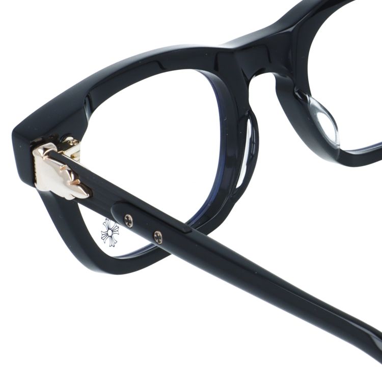 クロムハーツ メガネフレーム 伊達メガネ アジアンフィット CHROME HEARTS BAGGINS BK-P-18KGP 51サイズ フレアニー ウェリントン型 ユニセックス メンズ レディース