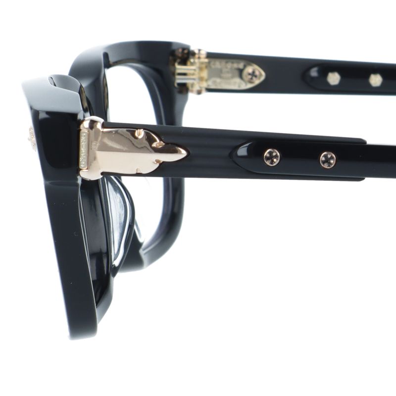 クロムハーツ メガネフレーム 伊達メガネ アジアンフィット CHROME HEARTS BAGGINS BK-P-18KGP 51サイズ フレアニー ウェリントン型 ユニセックス メンズ レディース
