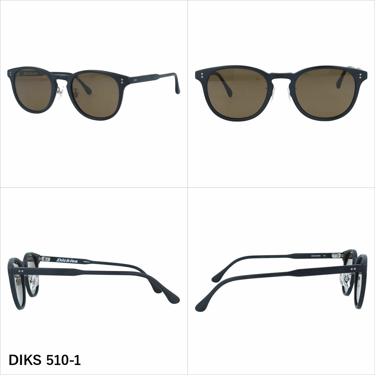 ディッキーズ サングラス 偏光サングラス アジアンフィット（フルフィット） 調整可能ノーズパッド（クリングス） Dickies DIKS 510 52サイズ 全3カラー ウェリントン型 ユニセックス メンズ レディース