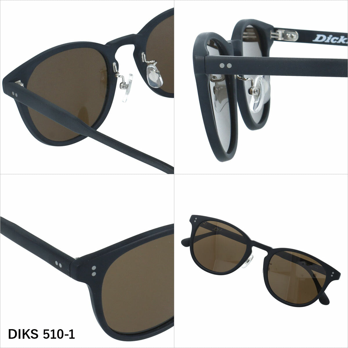 ディッキーズ サングラス 偏光サングラス アジアンフィット（フルフィット） 調整可能ノーズパッド（クリングス） Dickies DIKS 510 52サイズ 全3カラー ウェリントン型 ユニセックス メンズ レディース