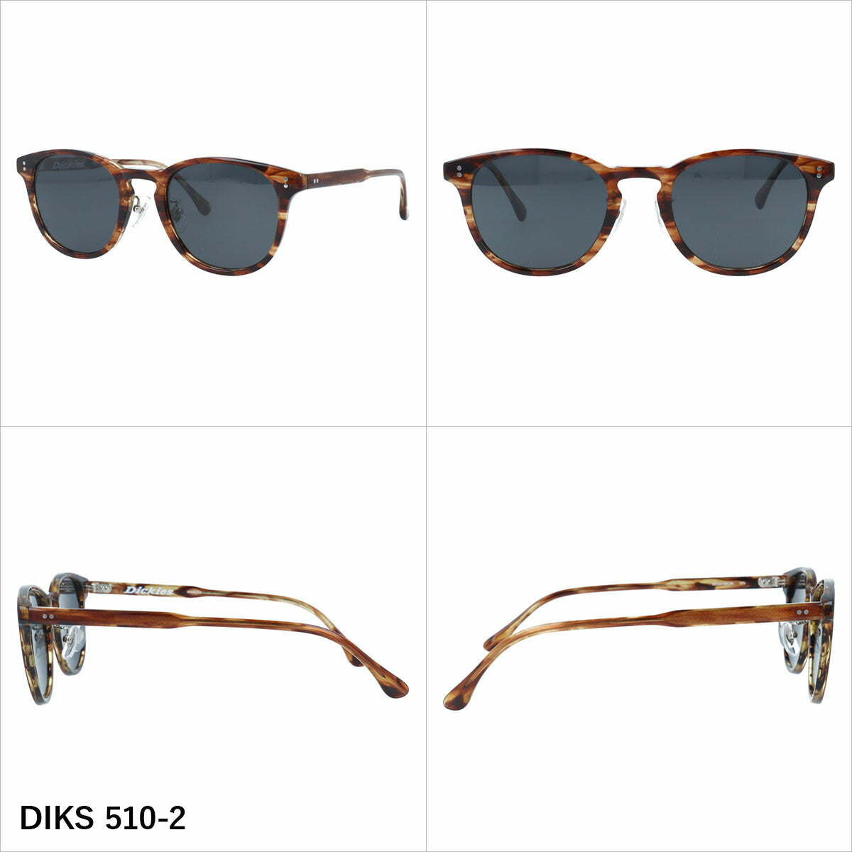 ディッキーズ サングラス 偏光サングラス アジアンフィット（フルフィット） 調整可能ノーズパッド（クリングス） Dickies DIKS 510 52サイズ 全3カラー ウェリントン型 ユニセックス メンズ レディース