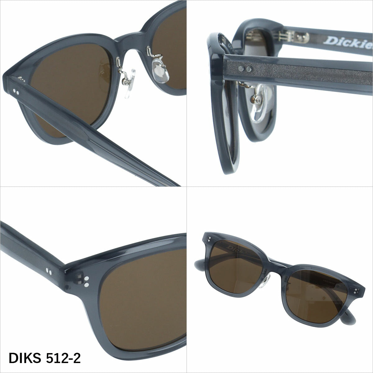 ディッキーズ サングラス 偏光サングラス アジアンフィット（フルフィット） 調整可能ノーズパッド（クリングス） Dickies DIKS 512 51サイズ 全3カラー ウェリントン型 ユニセックス メンズ レディース