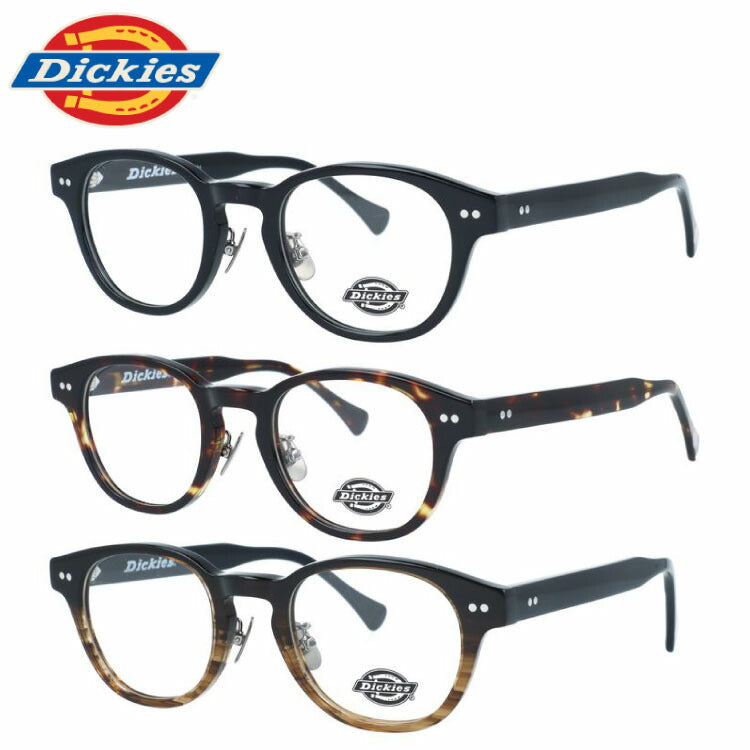 ディッキーズ メガネフレーム 伊達メガネ 調整可能ノーズパッド（クリングス） チタンパッド Dickies DKF 5002 46サイズ ウェリントン型 ユニセックス メンズ レディース