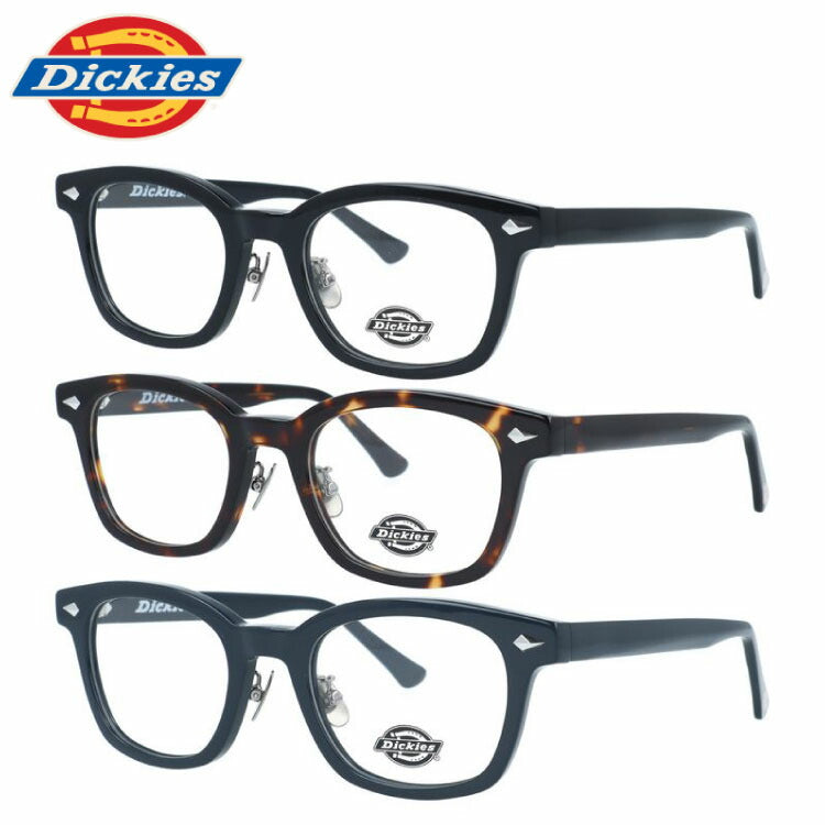ディッキーズ メガネフレーム 伊達メガネ 調整可能ノーズパッド（クリングス） チタンパッド Dickies DKF 5005 50サイズ ウェリントン型 ユニセックス メンズ レディース