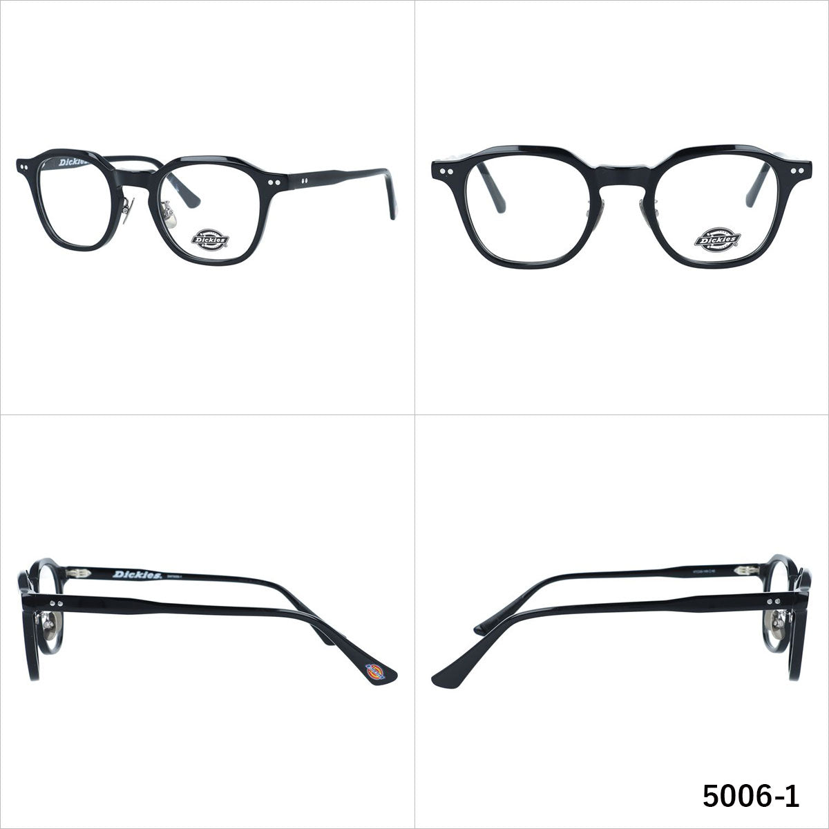 ディッキーズ メガネフレーム 伊達メガネ 調整可能ノーズパッド（クリングス） チタンパッド Dickies DKF 5006 47サイズ ウェリントン型 ユニセックス メンズ レディース