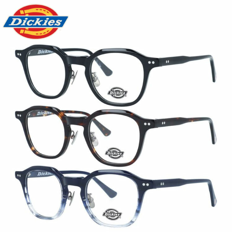 ディッキーズ メガネフレーム 伊達メガネ 調整可能ノーズパッド（クリングス） チタンパッド Dickies DKF 5006 47サイズ ウェリントン型 ユニセックス メンズ レディース