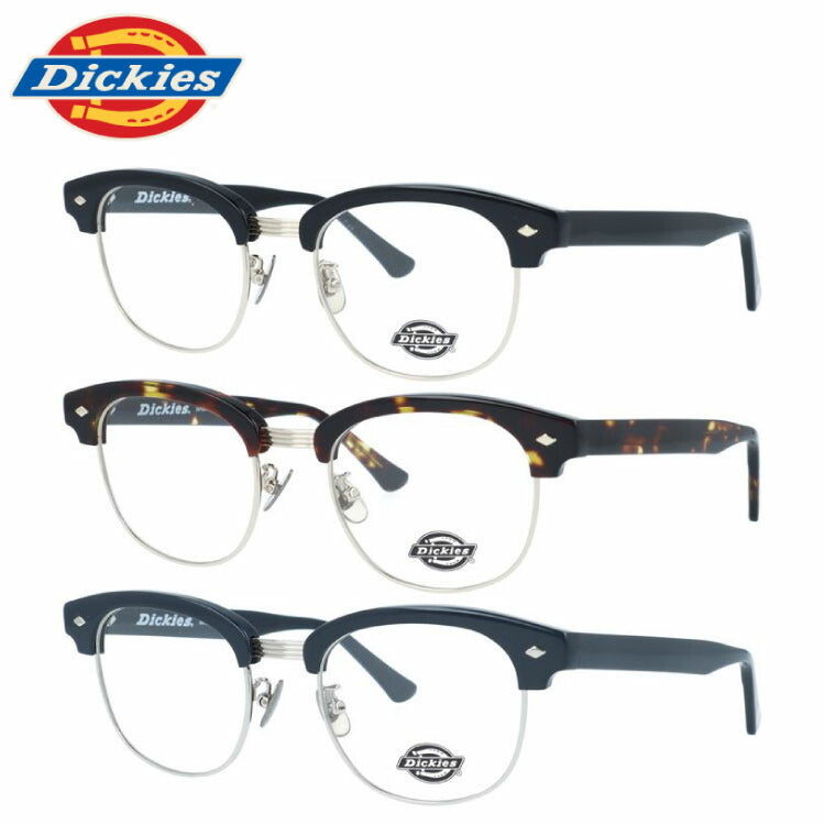 ディッキーズ メガネフレーム 伊達メガネ 調整可能ノーズパッド（クリングス） チタンパッド Dickies DKF 5007 51サイズ ブロー型 ユニセックス メンズ レディース