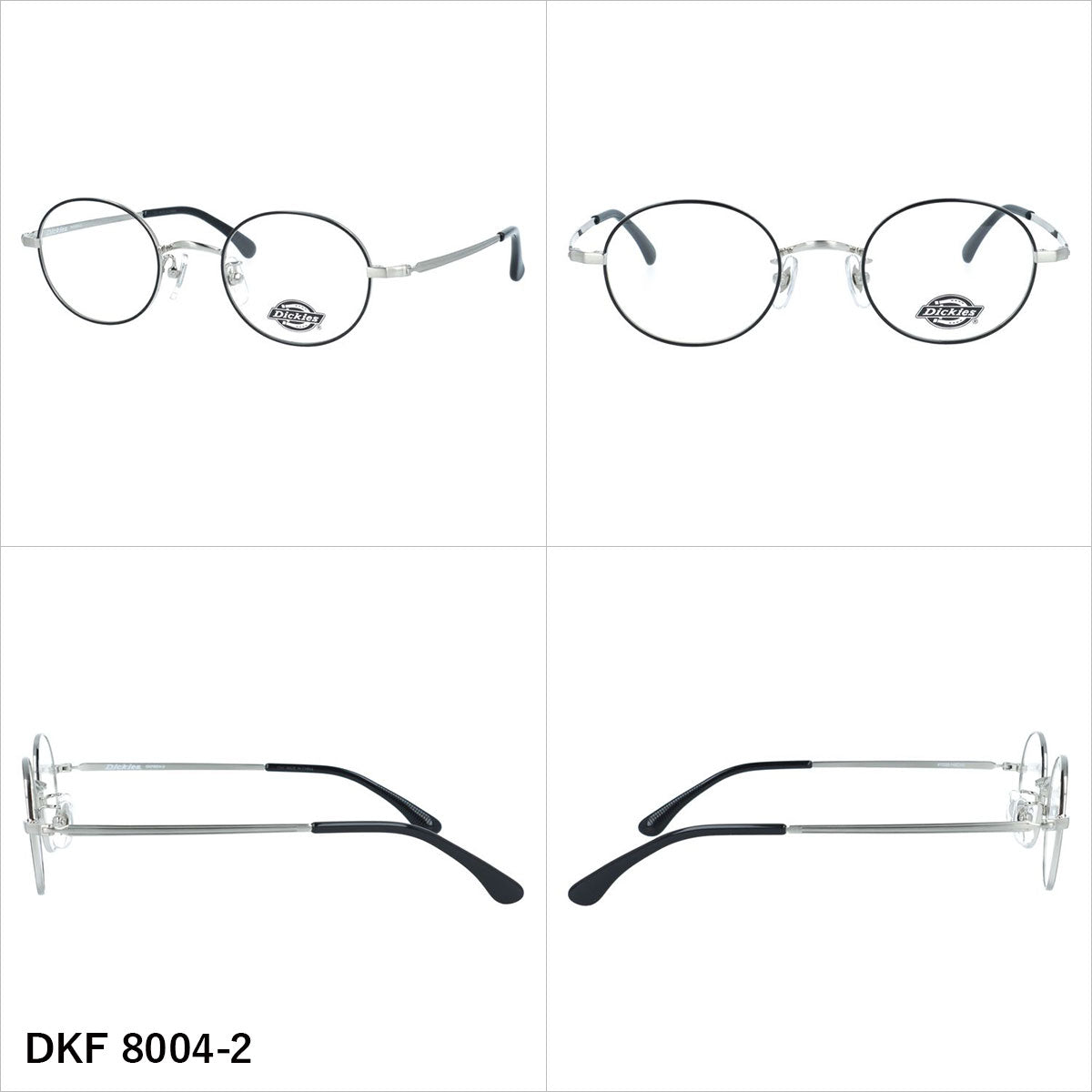 ディッキーズ メガネフレーム 伊達メガネ アジアンフィット（フルフィット） 調整可能ノーズパッド（クリングス） Dickies DKF 8004 47サイズ 全3カラー オーバル型 ユニセックス メンズ レディース