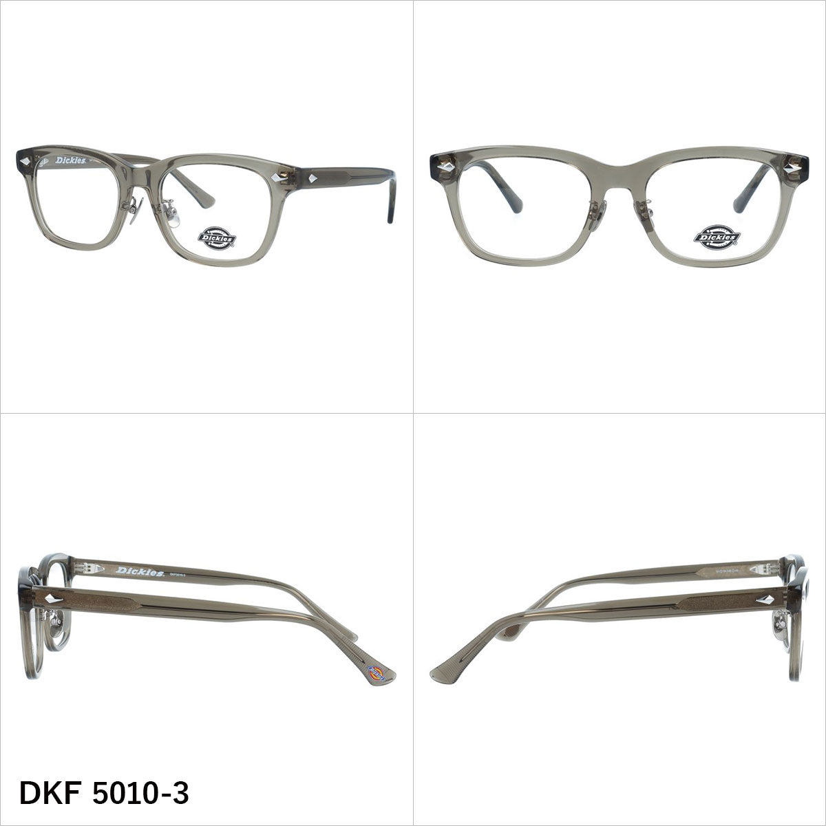 ディッキーズ メガネフレーム 伊達メガネ アジアンフィット（フルフィット） 調整可能ノーズパッド（クリングス） Dickies DKF 5010 51サイズ 全3カラー スクエア型 ユニセックス メンズ レディース