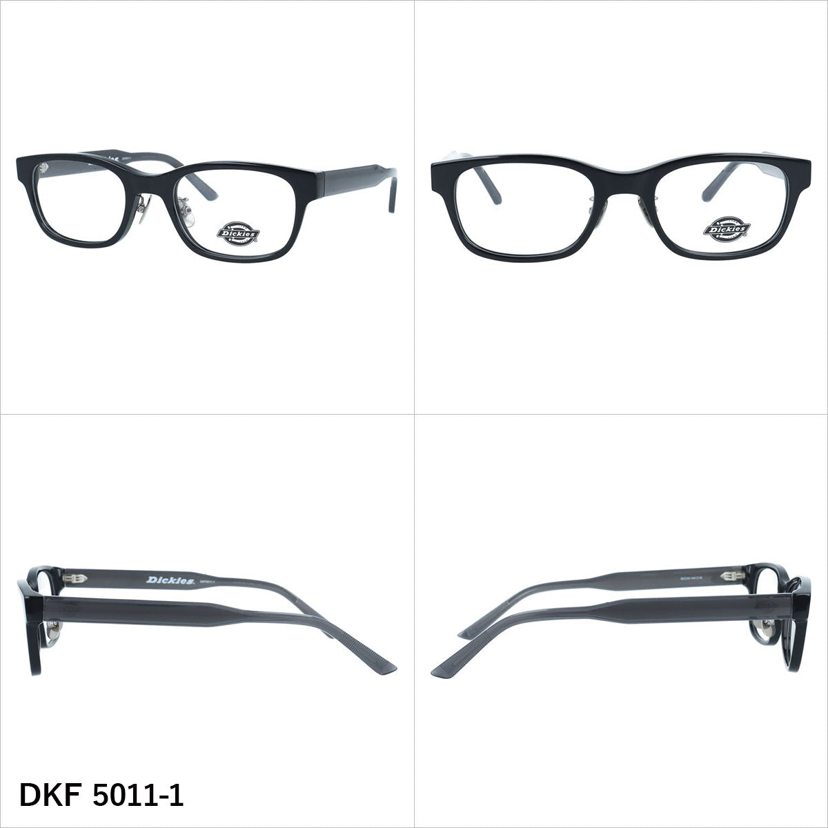 ディッキーズ メガネフレーム 伊達メガネ アジアンフィット（フルフィット） 調整可能ノーズパッド（クリングス） Dickies DKF 5011 50サイズ 全3カラー スクエア型 ユニセックス メンズ レディース