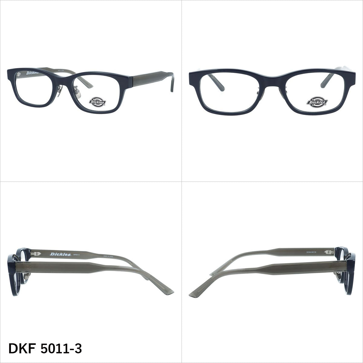 ディッキーズ メガネフレーム 伊達メガネ アジアンフィット（フルフィット） 調整可能ノーズパッド（クリングス） Dickies DKF 5011 50サイズ 全3カラー スクエア型 ユニセックス メンズ レディース
