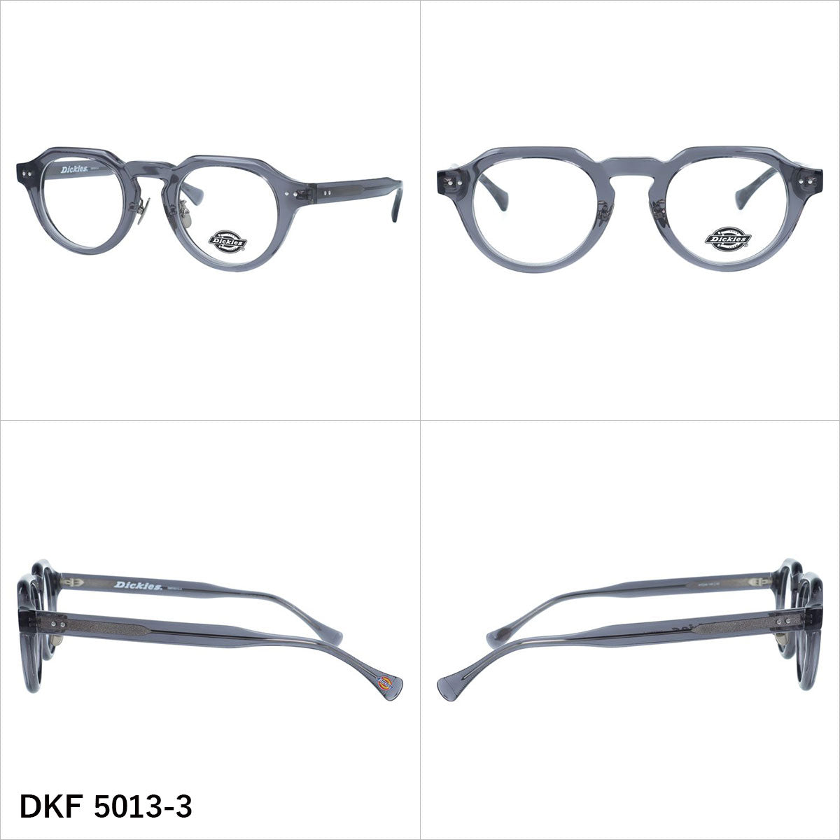 ディッキーズ メガネフレーム 伊達メガネ アジアンフィット（フルフィット） 調整可能ノーズパッド（クリングス） Dickies DKF 5013 47サイズ 全3カラー クラウンパント型 ユニセックス メンズ レディース