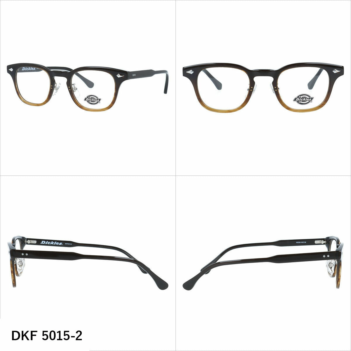 ディッキーズ メガネフレーム 伊達メガネ アジアンフィット（フルフィット） 調整可能ノーズパッド クリングス Dickies DKF 5015 45サイズ 全3カラー ウェリントン型 ユニセックス メンズ レディース