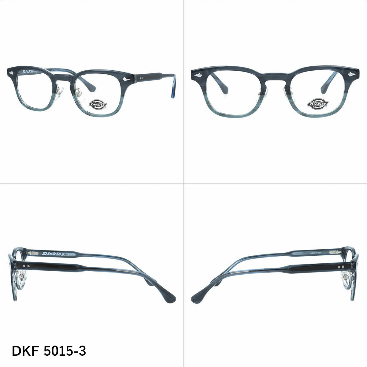 ディッキーズ メガネフレーム 伊達メガネ アジアンフィット（フルフィット） 調整可能ノーズパッド クリングス Dickies DKF 5015 45サイズ 全3カラー ウェリントン型 ユニセックス メンズ レディース
