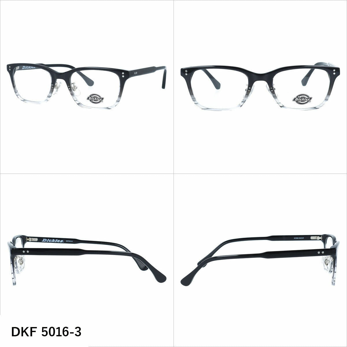 ディッキーズ メガネフレーム 伊達メガネ アジアンフィット（フルフィット） 調整可能ノーズパッド クリングス Dickies DKF 5016 51サイズ 全3カラー スクエア型 ベヨネッタ型 ユニセックス メンズ レディース