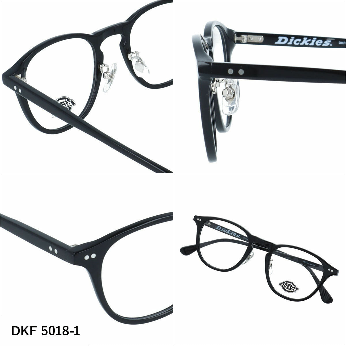 ディッキーズ メガネフレーム 伊達メガネ アジアンフィット（フルフィット） 調整可能ノーズパッド クリングス Dickies DKF 5018 48サイズ 全3カラー ウェリントン型 ユニセックス メンズ レディース