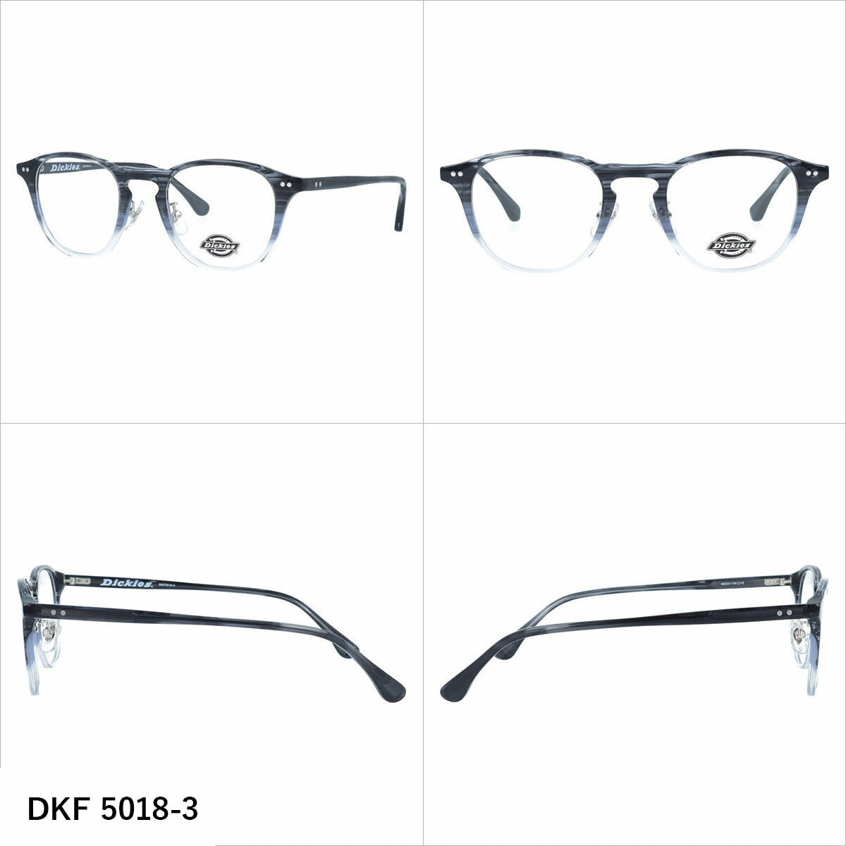 ディッキーズ メガネフレーム 伊達メガネ アジアンフィット（フルフィット） 調整可能ノーズパッド クリングス Dickies DKF 5018 48サイズ 全3カラー ウェリントン型 ユニセックス メンズ レディース