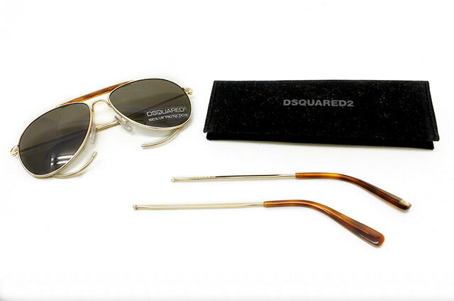 ディースクエアード サングラス DSQUARED2 DQ0144S 28J ゴールド/グレー ティアドロップ メンズ レディース スクエア型 UVカット ラッピング無料