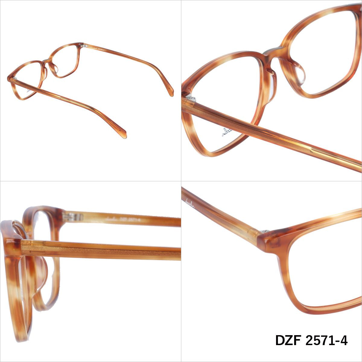 ダズリン メガネフレーム 伊達メガネ アジアンフィット dazzlin DZF 2571 全4カラー 51サイズ スクエア レディース 女性 UVカット 紫外線 ブランド サングラス 伊達 ダテ｜老眼鏡・PCレンズ・カラーレンズ・遠近両用対応可能 ラッピング無料