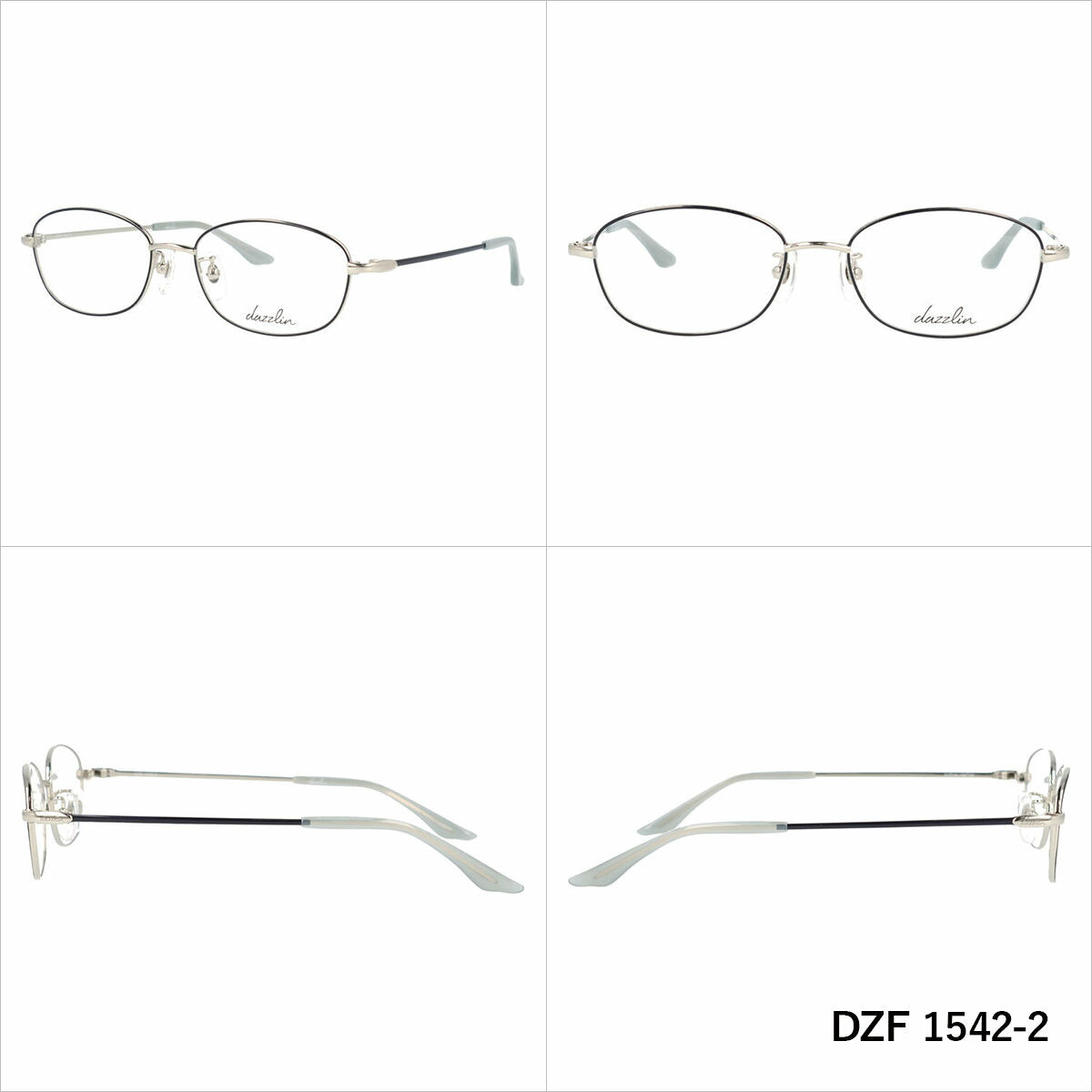 ダズリン メガネフレーム 伊達メガネ アジアンフィット dazzlin DZF 1542 51サイズ スクエア型 ユニセックス メンズ レディース