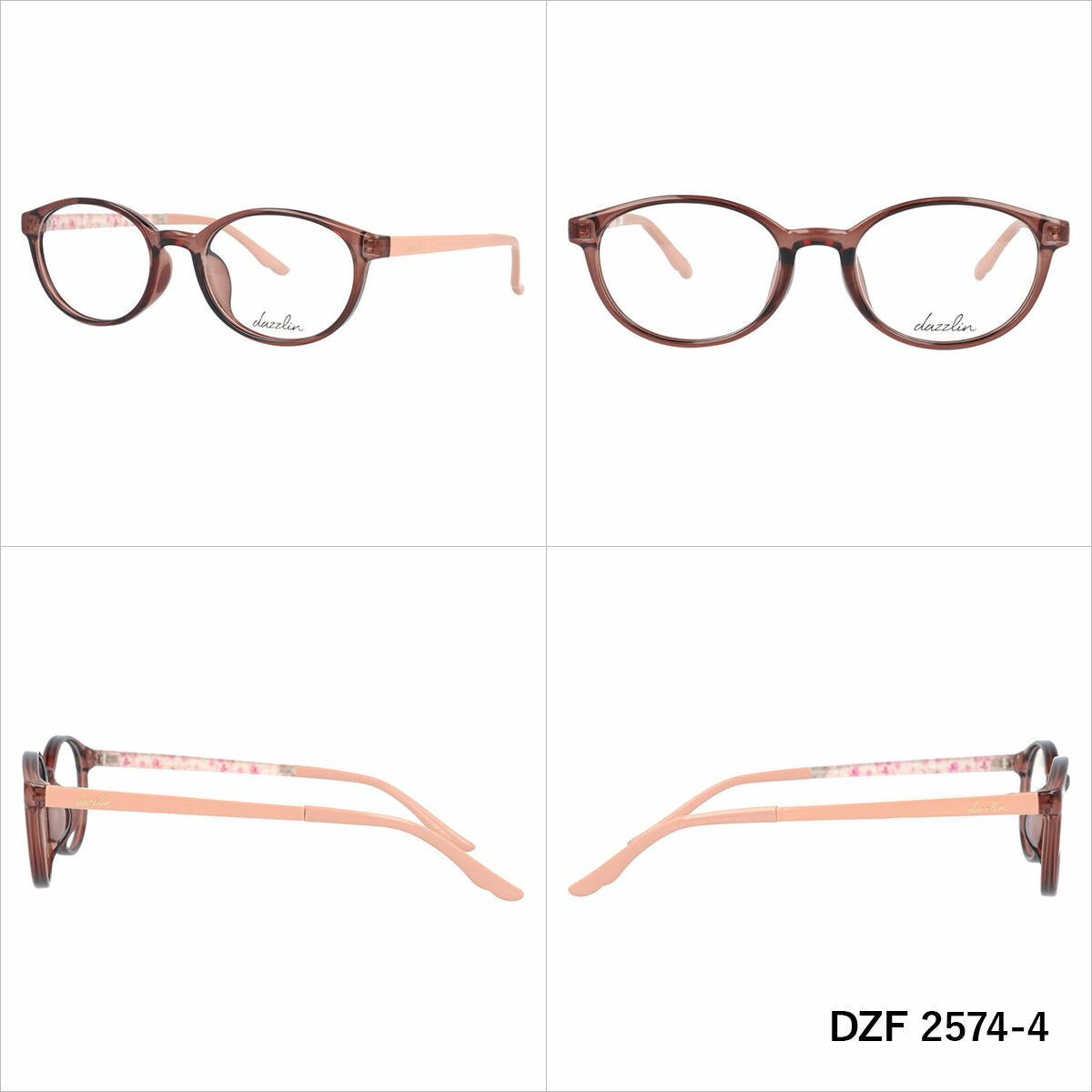 ダズリン メガネフレーム 伊達メガネ アジアンフィット dazzlin DZF 2574 49サイズ オーバル型 ユニセックス メンズ レディース