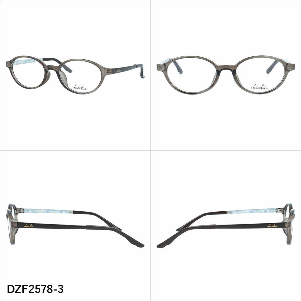 ダズリン メガネフレーム 伊達メガネ アジアンフィット dazzlin DZF2578 49サイズ 全4カラー オーバル型 ユニセックス メンズ レディース