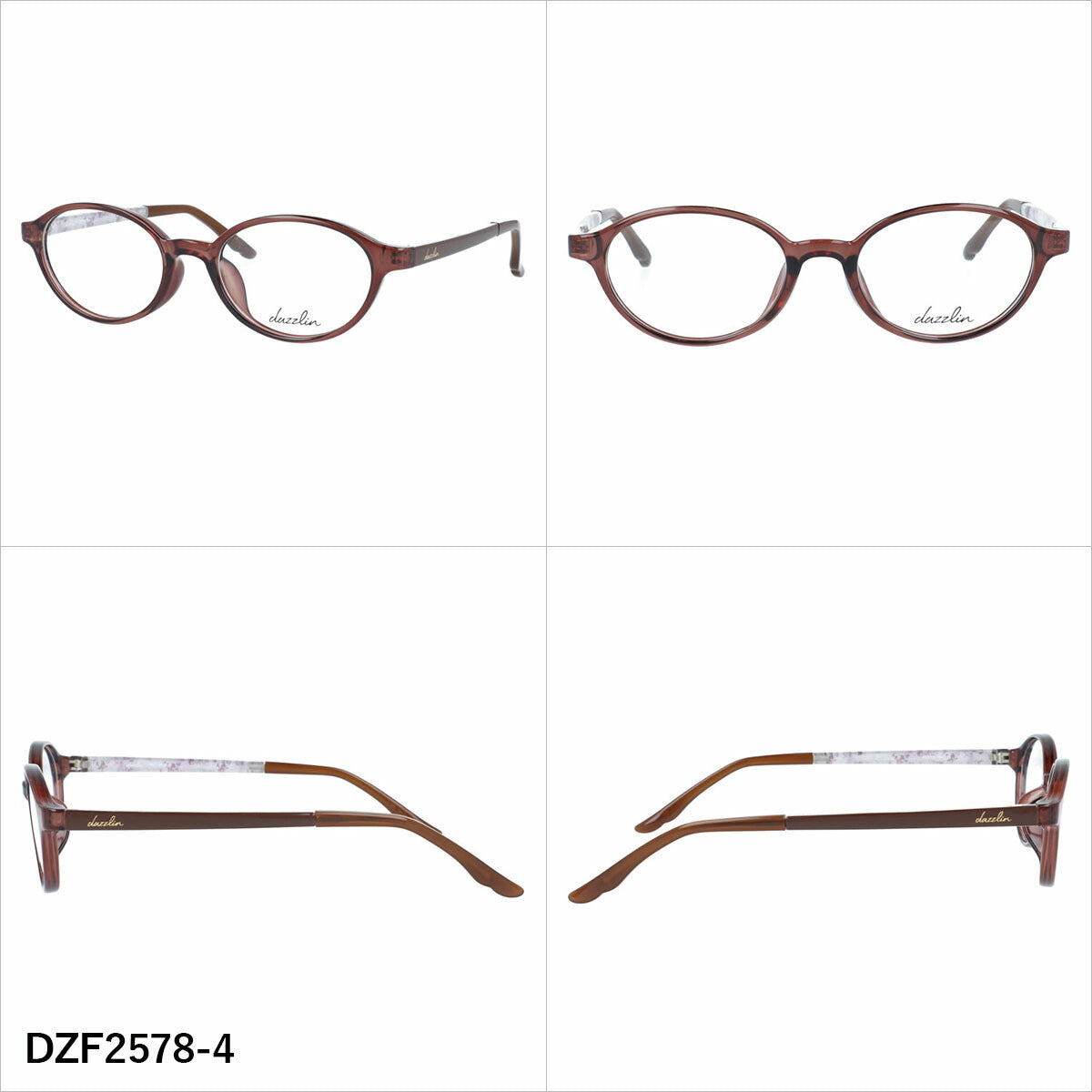 ダズリン メガネフレーム 伊達メガネ アジアンフィット dazzlin DZF2578 49サイズ 全4カラー オーバル型 ユニセックス メンズ レディース