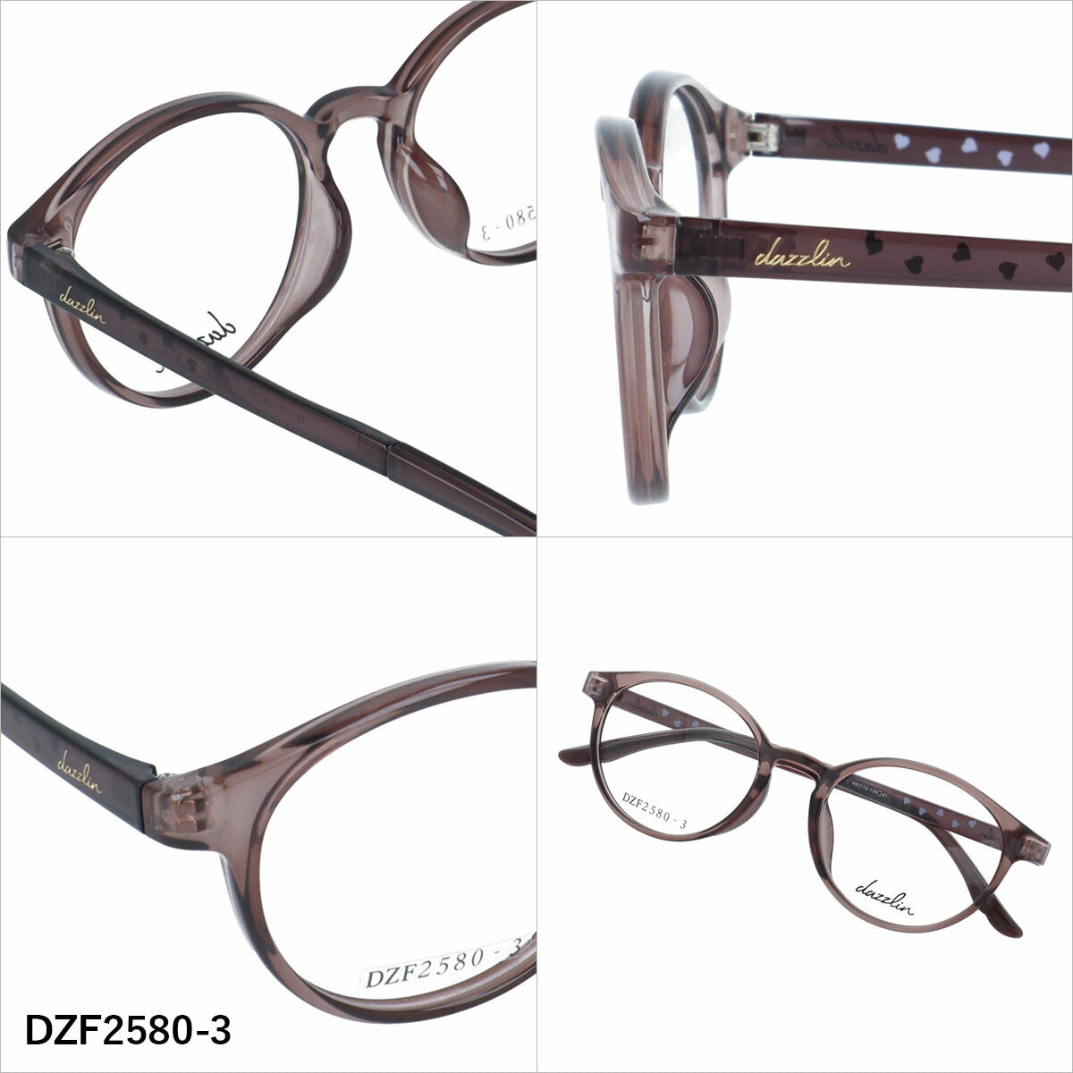 ダズリン メガネフレーム 伊達メガネ アジアンフィット dazzlin DZF2580 49サイズ 全4カラー オーバル型 ユニセックス メンズ レディース