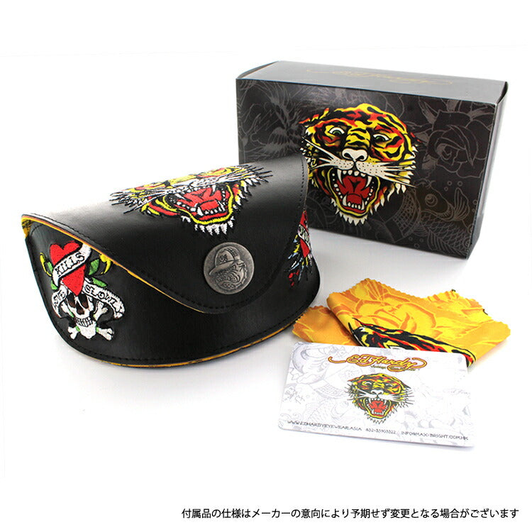 訳あり・フレームのみ エドハーディー サングラス Ed Hardy SPIDER WEB（GUN） 63サイズ スクエア型 アウトレット品 大きめサイズ ユニセックス メンズ レディース