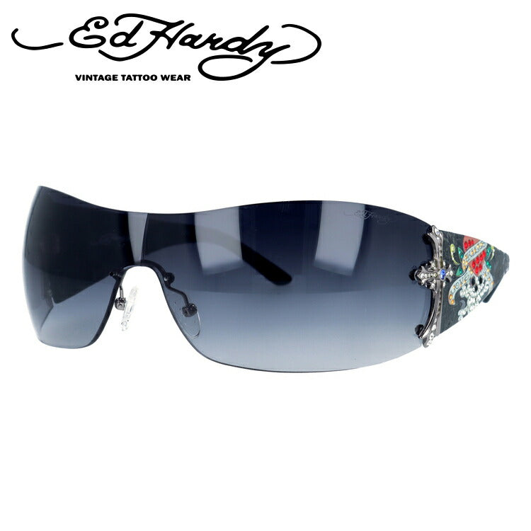 【国内正規品】エドハーディー サングラス Ed Hardy CROSS 186サイズ スクエア型 ユニセックス メンズ レディース
