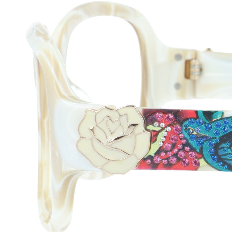 【訳あり・フレームのみ】 エドハーディー アジアンフィット Ed Hardy EHA.BIRD バード 58サイズ バタフライ型 アウトレット品 マーブル模様 ユニセックス メンズ レディース