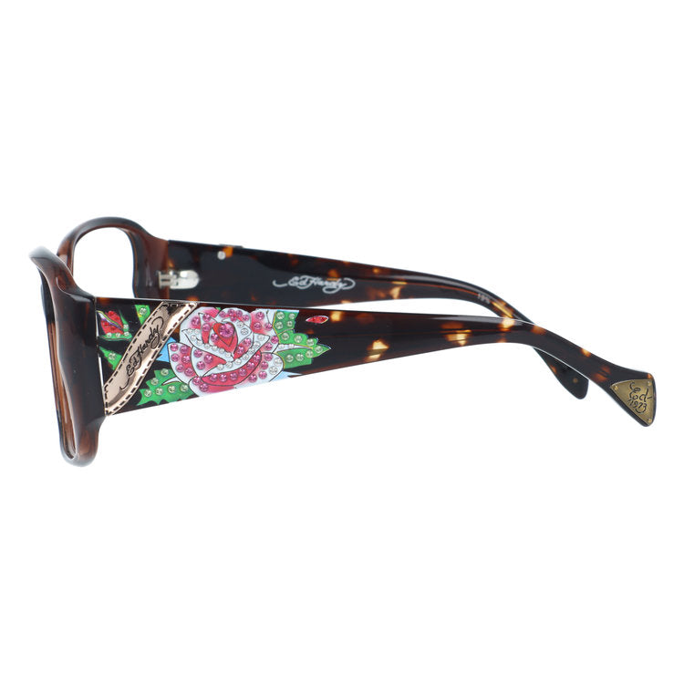 訳あり・フレームのみ エドハーディー サングラス (フレームのみ) アジアンフィット Ed Hardy ROSE BROWN HORN 60サイズ ウェリントン型 べっ甲柄 ユニセックス メンズ レディース