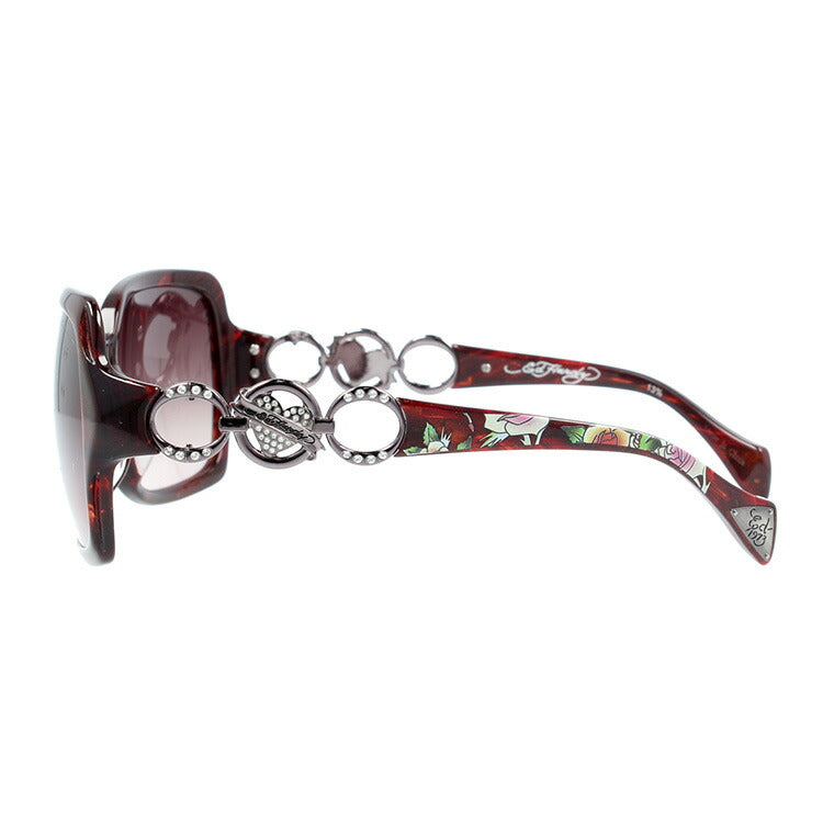 【訳あり】エドハーディー サングラス EdHardy ROSES LONG STEM レッドホーン/ブラウングラデーション レディース UVカット ラッピング無料