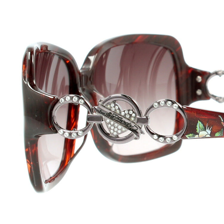 【訳あり】エドハーディー サングラス EdHardy ROSES LONG STEM レッドホーン/ブラウングラデーション レディース UVカット ラッピング無料