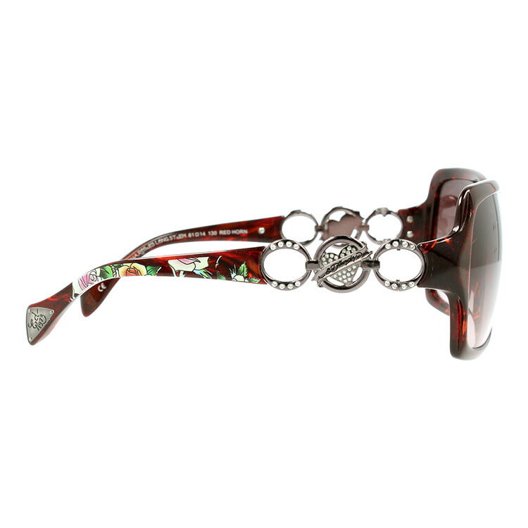 【訳あり】エドハーディー サングラス EdHardy ROSES LONG STEM レッドホーン/ブラウングラデーション レディース UVカット ラッピング無料