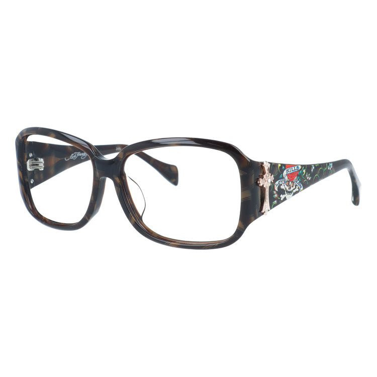 【訳あり・フレームのみ】 エドハーディー アジアンフィット Ed Hardy EHA.LOVE KILLS SLOWLY ラブキルズスローリー 58サイズ スクエア型 アウトレット品 ユニセックス メンズ レディース