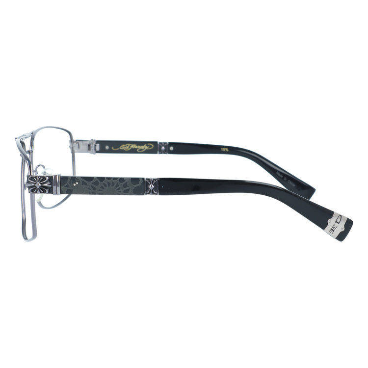 訳あり・フレームのみ エドハーディー サングラス Ed Hardy SPIDER WEB（GUN） 63サイズ スクエア型 アウトレット品 大きめサイズ ユニセックス メンズ レディース
