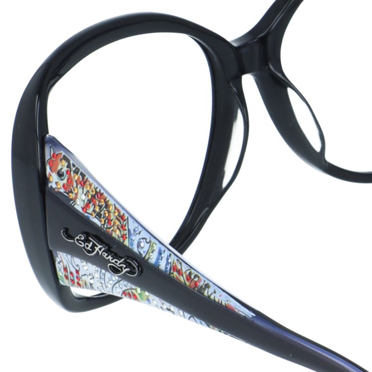 【訳あり・フレームのみ】エドハーディー フレームのみ アジアンフィット Ed Hardy KOI LEAPING BLACK 62サイズ バタフライ型 アウトレット品 ユニセックス メンズ レディース