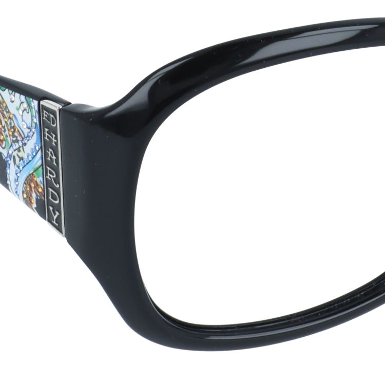 【訳あり・フレームのみ】エドハーディー フレームのみ アジアンフィット Ed Hardy KOI LEAPING＆DRAGON BLACK 61サイズ バタフライ型 アウトレット品 ユニセックス メンズ レディース