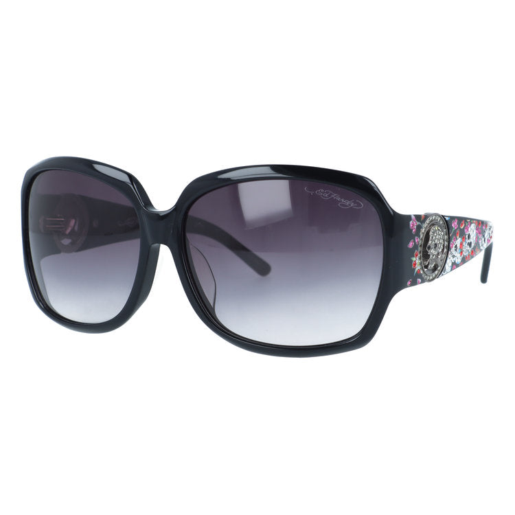 【訳あり】エドハーディー サングラス アジアンフィット Ed Hardy SKULL CHERRY（BLACK） 62サイズ バタフライ型 アウトレット品 ユニセックス メンズ レディース